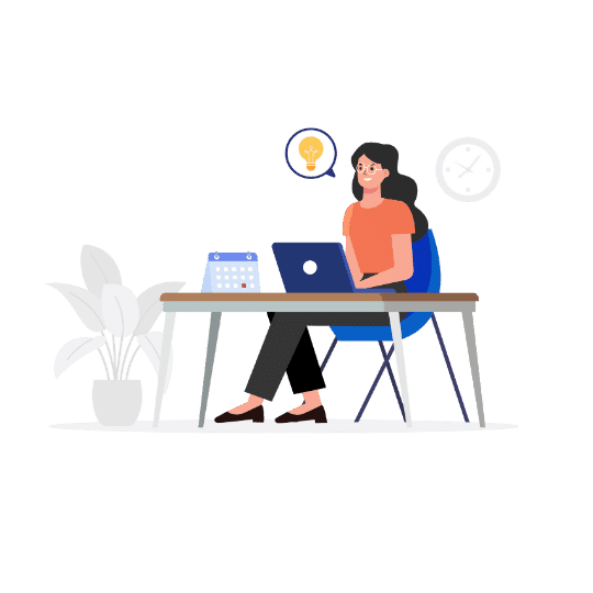 Image of a young female student studying online