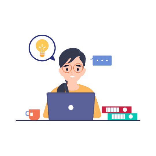Image of a young female student studying online