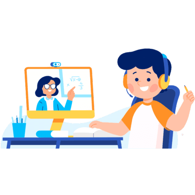 Image of a young student studying online