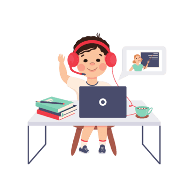 Image of a young student studying online