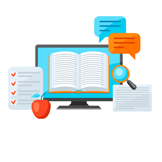 Image of a young female student studying online