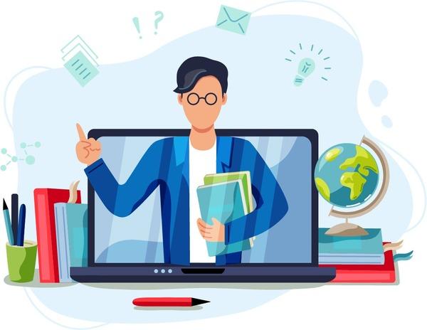 Picture of person teaching online